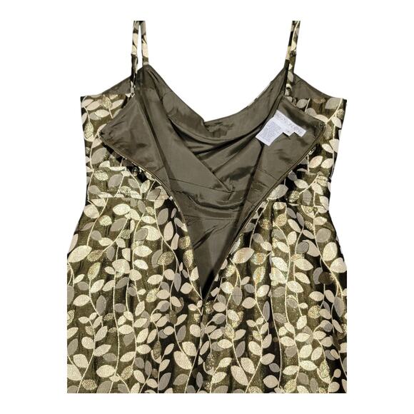 Maggy London Green & Gold Brocade Cocktail Dress Sleeveless Women’s Size 8 NWT - Picture 14 of 16
